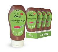 Keto Chef Tomato Ketchup Sauce 300ml(Pack of 4)- Low Calorie (5 Cals/Serving), No Added Sugar, Fat Free, Keto Friendly, Vegan & Gluten-Free, Low Carb Tomato Sauce, Healthy Dip & Cooking Condiment