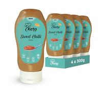 Keto Chef Vegan Sweet Chilli Sauce | Low Calorie Sugar Free with Sweetener | Gluten Free Fat Free for Keto & Vegan Diet | No Added Sugar | Pack of 4 x 300ml Bottles