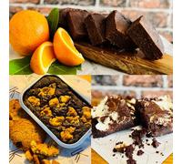 Keto Chefs Low Carb Mixed Brownie Basket: Greek Yoghurt + Seville Orange + Cookie Crumb & Belgium Dark Chocolate Brownies Freshly Baked 500g x 3 Packs