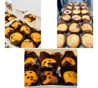 Keto Chefs Low Carb Mixed Muffins Basket: 6 x Savile Orange + 6 x Californian Blueberry + 6 x Belgium Dark Chocolate Chip & Vanilla Muffins Freshly Baked 600g x 3 Packs