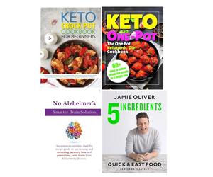 Keto Crock Pot,One Pot Ketogenic Diet,No Alzheimer's,5 Ingredients 4 Books Set