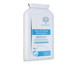 Keto & Fasting Electrolytes - 120 Capsules - Advanced Rapid Rehydration Formula with a Balanced Magnesium, Sodium, Potassium & Chloride Blend - Suitable for Ketogenic Diets