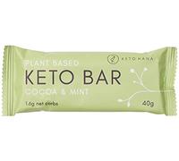 Keto Hana Cocoa & Mint Bar Keto Diet Vegan Grain Free Dairy Free Plant Based No Refined Sugars Gluten Free 1.6g Net Carbs - 40g a bar