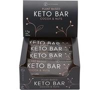 Keto Hana Cocoa & Nuts Bar Keto Diet Vegan Grain Free Dairy Free Plant Based No Refined Sugars Gluten Free 1.7g Net Carbs - 40g a bar, 12 in a box