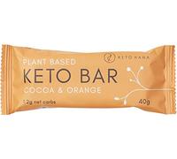 Keto Hana Cocoa & Orange Bar Keto Diet Vegan Grain Free Dairy Free Plant Based No Refined Sugars Gluten Free 1.4g Net Carbs - 40g a bar