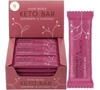 Keto Hana Raspberry & Coconut Crunch Keto Granola Bars | Zero Added Sugar | 4.4g Net Carbs | High Fibre Keto Snack | Clean Ingredients | 9 Bars