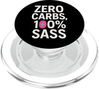 Keto Humor Funny Meme Powered by Fat Zero Carbs Bacon PopSockets PopGrip for MagSafe