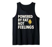 Keto Humor Funny Meme Powered by Fat Zero Carbs Bacon Tank Top