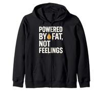 Keto Humor Funny Meme Powered by Fat Zero Carbs Bacon Zip Hoodie