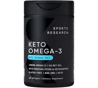 Keto Omega Fish Oil with Wild Sockeye Salmon, Antarctic Krill Oil, Astaxanthin & Coconut MCT Oil ~ 1200mg of EPA & DHA per Serving ~ Keto Certified & Non-GMO Verified (120 softgels)