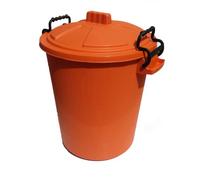 Keto Plastics Coloured 50L Litre Heavy Duty Waste Bin/Rubbish Recycle (Orange)