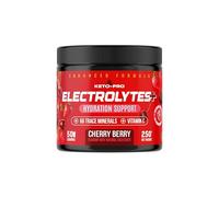 Keto-Pro Keto Electrolytes 250g - 50 Servings | Electrolyte Powder & Salts with 66 Trace Minerals | Supports Your Fasting, Health & Fitness Goals | Cherry Berry Flavour