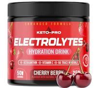 Keto-Pro Keto Electrolytes 250g | Electrolyte Powder Supporting Your Fasting, Health & Fitness Goals | 50 Servings | Cherry Berry Flavour
