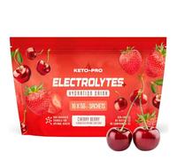 Keto-Pro Keto Electrolytes 80g | Electrolyte Powder Sachets for Extra Convenience | Supporting Your Fasting, Health & Fitness Goals | Cherry Berry Flavour | 16 Pack