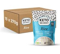 Keto Skinny Shirataki Konjac Rice 270g (Pack of 18) - Organic Konjac Flour, Zero Sugar, Low Carb, Low Calorie, Fibre & Protein, Gluten Free, Vegan, Keto & Paleo Friendly, Ready to Eat Rice Alternative