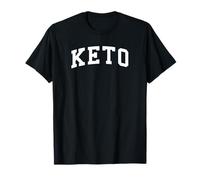 Keto White College Lettering Ketogenic Low Carb Lifestyle T-Shirt