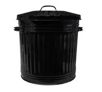 KetoBarrow 40L Retro Bin Vintage Style Metal Dustbin with Lid Suitable for Indoor or Outdoor - Classic Bin Steel Dustbin - Black bin - 40 Litre