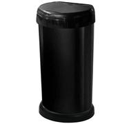 Ketobarrow 42L Moda Black Kitchen Bin Touch Top Waste Rubbish Recycle Bin - D-Shaped 42 Litre