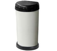 KetoBarrow 42L Moda Cream Touch Top Kitchen Bin Waste Rubbish Recycle Bin - D-Shaped 42 Litre