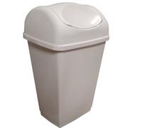 Ketobarrow 50L Swing Top Kitchen Bin Plastic Waste Paper Rubbish Recycle Bin Home Office Kitchen Room Dustbin Cream Bin