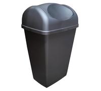 KetoBarrow Kitchen Swing Bin Plastic Waste Paper Rubbish Recycle Bin Home Office Kitchen Room Dustbin Platinum Silver - 50L