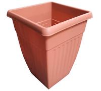 KetoBarrow Large Tall Planter Square Plastic Garden Flower Plant Pot for Patio Garden or Indoor Plants Terracotta