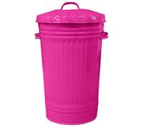 Ketobarrow Metal Bin Retro Dustbin Waste Rubbish Bin Kitchen Bin Waste Animal Feed Outdoor Or Indoor Bin Hot Pink Slim Tall Steel Bin