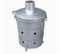 KetoBarrow Mini Garden Incinerator Small Fire Bin Galvanised 30 Litre Burning Wood Leaves Paper Made in UK