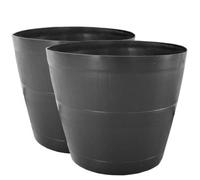 Ketobarrow Pair Of Barrel Planter Pots - Wood Effect