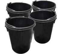Ketobarrow Plasterers Bucket Black For Mixing Building Plaster And Holding Water - 25 Litre Plastic Heavy Duty Pack Of 4