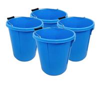 Ketobarrow Plasterers Bucket Blue For Mixing Building Plaster And Holding Water - 25 Litre Plastic Heavy Duty Pack Of 4