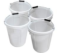 Ketobarrow Plasterers Bucket For Mixing Building Plaster And Holding Water - 25 Litre Plastic Heavy Duty Pack Of 4