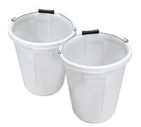 Ketobarrow Plasterers Bucket For Mixing Building Plaster And Holding Water - 25 Litre Plastic Heavy Duty Pack Of 2