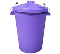 Ketobarrow Purple Dustbin With Clip Locking Lid Plastic Dustbin For Garden Waste Recycling Or Animal Feed 80 Litre Green Garden Bin - 80L