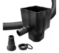 KetoBarrow Rainwater Diverter Kit - Downpipe Water Butt Connector - Fits Round & Square PVC Downpipes - Black Plastic Rectangular Rainwater Diverter