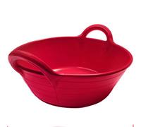 Ketobarrow Skip Feed Bucket Feeder In Red Integrated Handles Flexible Rubber Pet Animal Horse