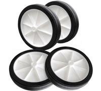 Ketobarrow Stabiliser Wheel With Black Rubber Tyre 100mm Diameter Air Compressor Trolley Cart Pu White Plastic Wheel 6mm Bore Pack Of 4