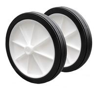 KetoBarrow Stabiliser Wheels 4" 100mm White Metal Wheels, Pack of 2 with Puncture Proof Rubber Tyre, 8mm Bore, Compatible with Truck, Shopping Trolley