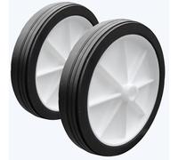 KetoBarrow Stabiliser Wheels 4" 100mm White (PU) 4" x 101.6mm Puncture Proof Rubber Tyre - Pack of 2 Compatible with Shopping Trolley, Truck