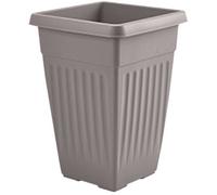 Ketobarrow Stone Taupe Large Tall Planter Square Plastic Garden Flower Plant Pot For Patio Garden Or Indoor Plants