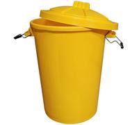 Ketobarrow Yellow Dustbin Extra Large With Clip Locking Lid 80L Plastic Dustbin For Garden Waste Recycling Or Animal Feed 80 Litre Yellow Bin