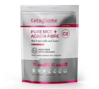 KetoBiome C8 MCT Oil Powder 70% with Acacia Prebiotic Fibre 30% | Keto Coffee Creamer for Energy & Digestion | Zero Carb, Sugar-Free, Paleo & Intermittent Fasting - 500g