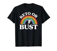 Ketogenic Diet Keto Or Bust Western Cow Skull Retro Value Graphic T-Shirt, Men, Black, S