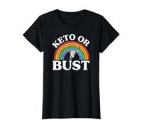 Ketogenic Diet Keto Or Bust Western Cow Skull Retro Value Graphic T-Shirt, Women, Black, M