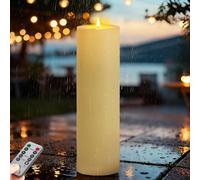 Ketom 1 x 10 cm x 35 cm LED Outdoor Candles, Large, LED Candles with Timer Function, for Camping, Home Decoration, Batteries Not Included