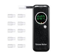 Ketone Breath Analyzer Portable, Ketone Breath Meter Digital, Ketosis Breath Tester Tracing Ketones Status, with 10 Replaceable Mouthpieces