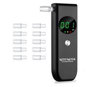 Ketone Breath Analyzer Professional Breath Ketone Meter New Upgraded Ketone Breath Breathalyzer, High Accuracy Ketone Meter Tracing Diet & Ketosis Status with 10 Mouthpieces (Black)