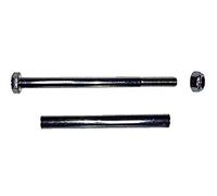 KetoPlastics 100MM - AXLE SET SPINDLE NUT, BOLT AND SLEEVE FOR WHEELBARROW WHEEL FITS 1/2" BORE