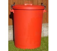 KetoPlastics 110 Litre Red Bin/Refuse Bin With Lockable Lid (Made In The U.K)