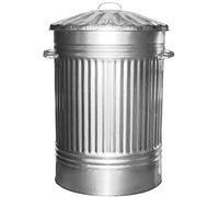KetoPlastics 110L Metal Bin - Extra Large Galvanised Bin with Lid - Ideal for Home, Animal Feed & Pet Food
